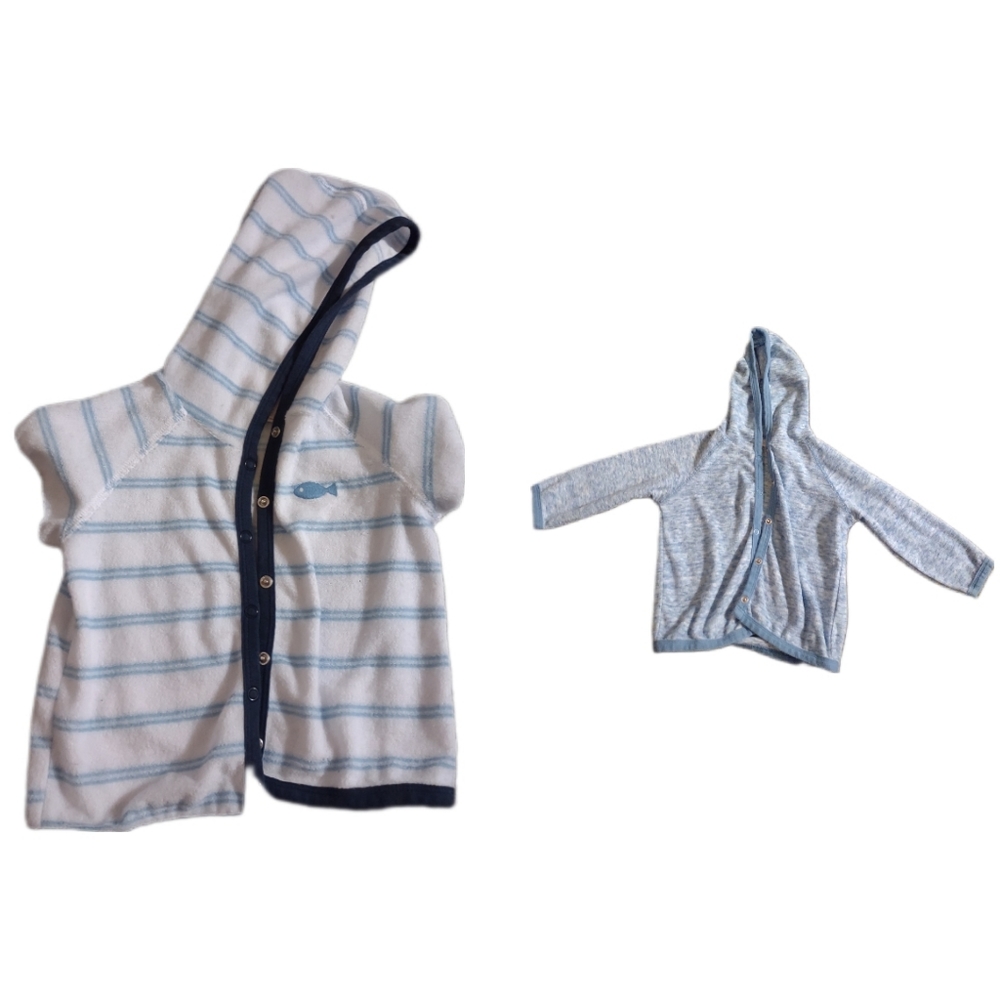 First Impressions Beach Summer Bath Fish Stripes Polyester Towel Jackets 18M Set